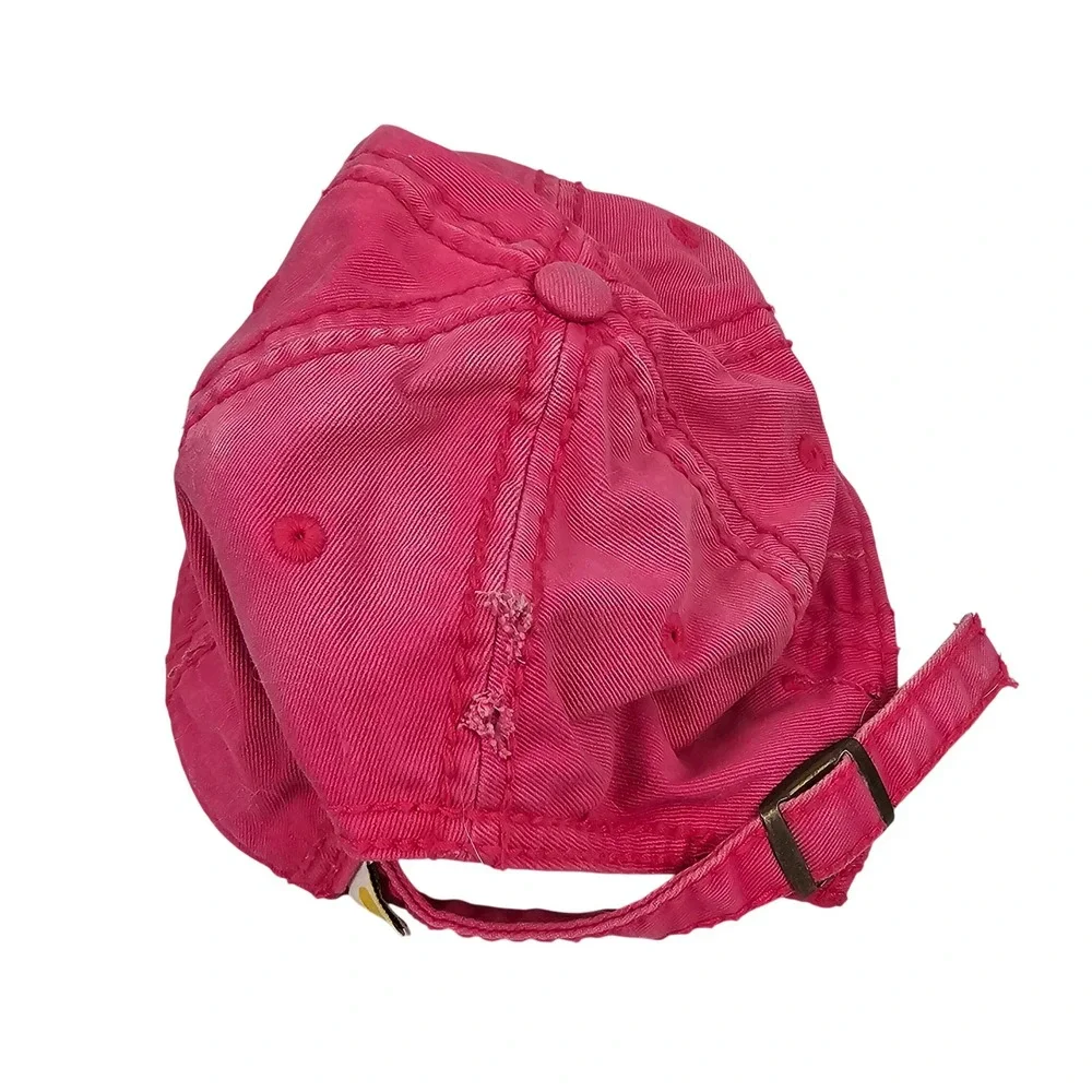 Life‎ is Good Women's Pink Sun Embroidered Distressed Baseball Cap Hat One Size